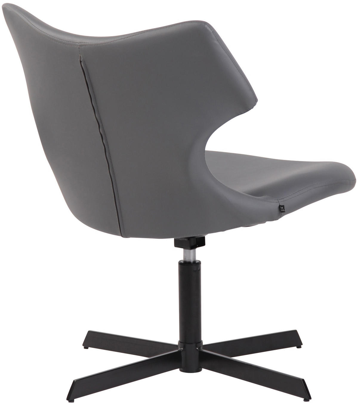 DREHSTUHL Lederlook grau - Schwarz/Grau, Textil/Metall (65/79/69cm) - CLP