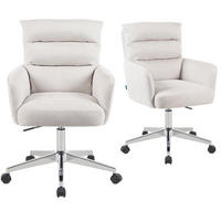 BÜROSTUHL Mika-Svenja - Chromfarben/Creme, Textil/Metall (59/91/66cm) - DUBI Möbel