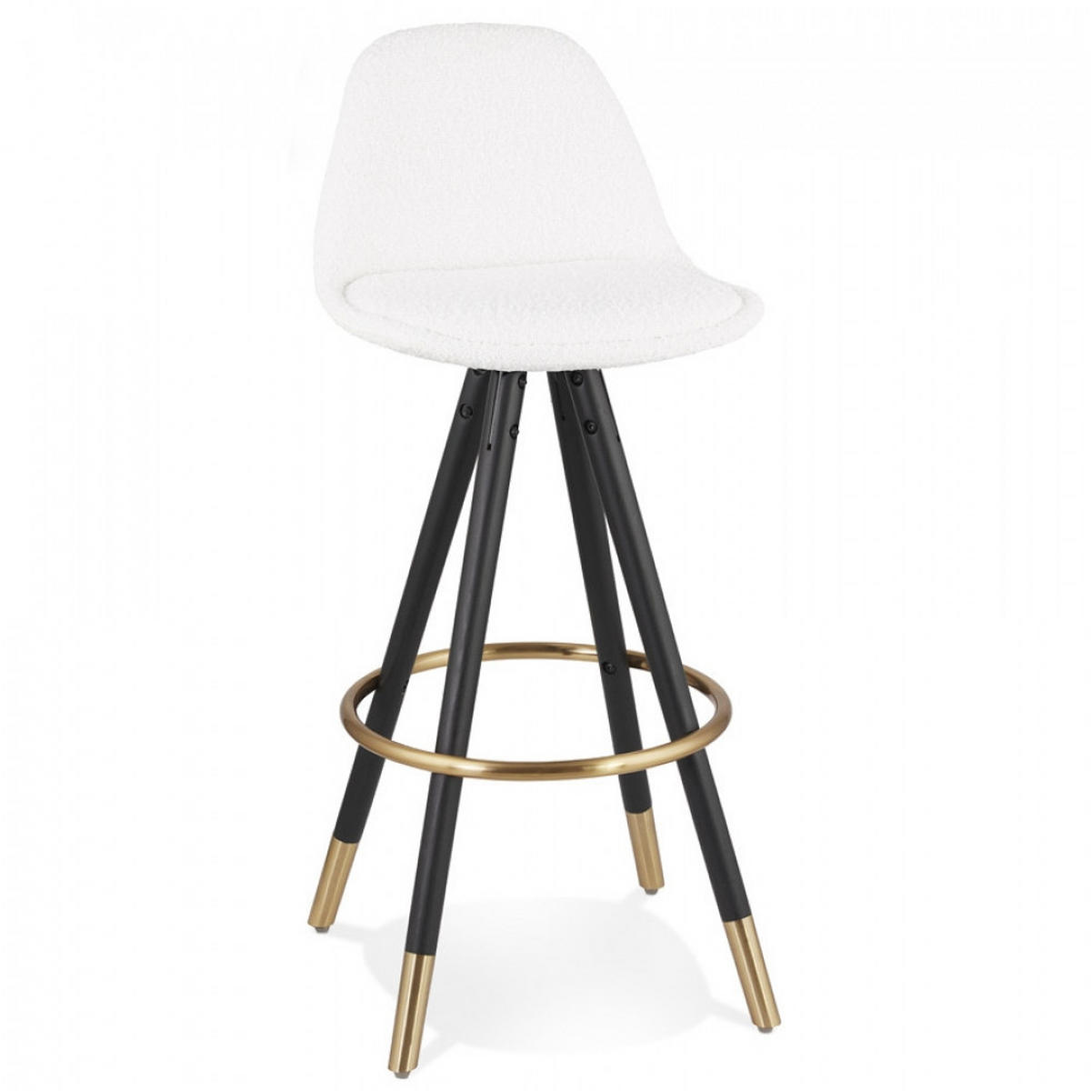 BARHOCKER Weiß 41x97x41cm - Goldfarben/Schwarz, Holz/Textil (41/97/41cm) - AlterEgo