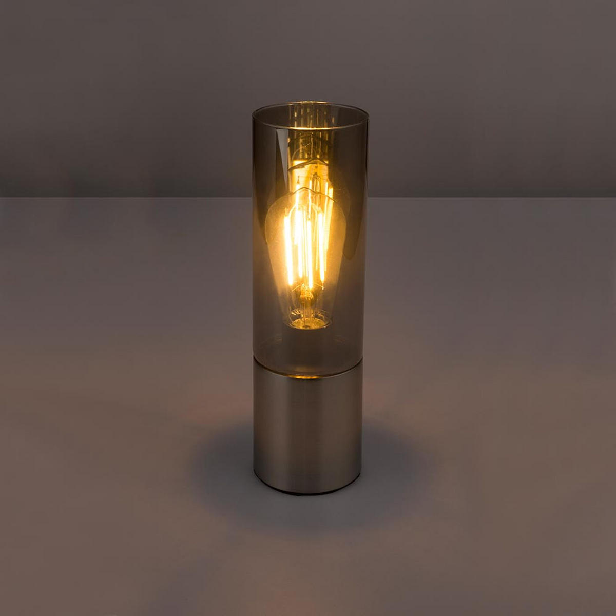 LED TISCHLEUCHTE Metall Silber ANNIKA - Silberfarben, Glas (9/9/30cm) - Globo Lighting