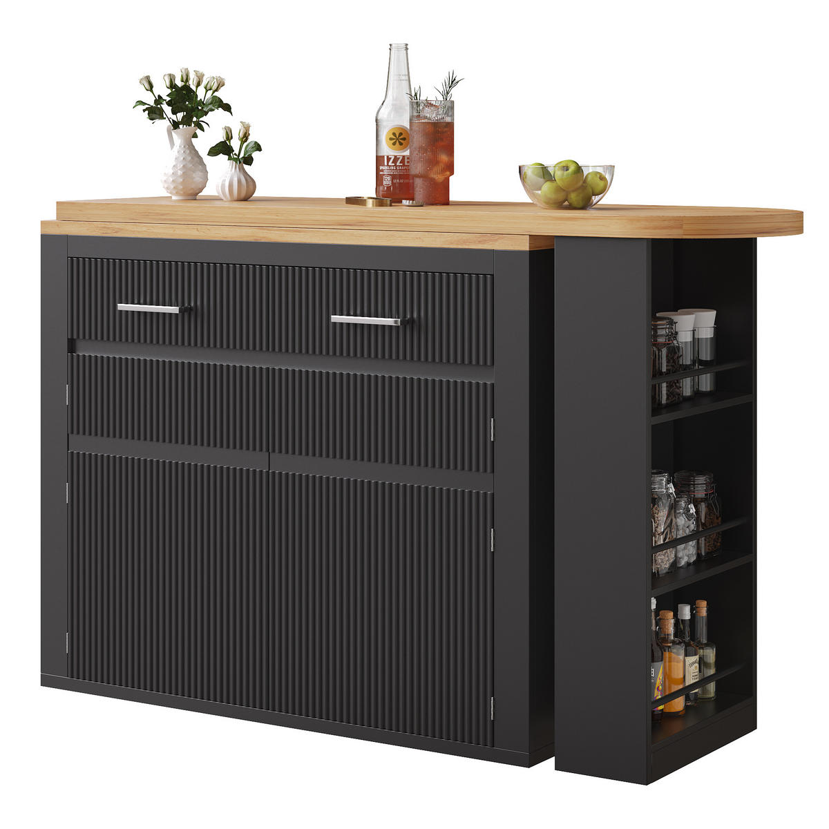 BARTISCH ausziehbar (137-215 cm) in Schwarz - Schwarz, Holzwerkstoff (39/215/102cm) - Urban Meuble