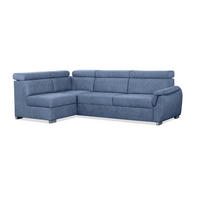 ECKSOFA Ravini Blau, Gestepptes Ecksofa, linke seite - Blau, Holzwerkstoff (253/156cm) - Bettso
