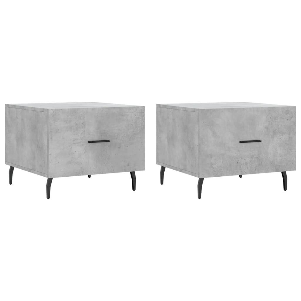 COUCHTISCHE 2 Stk. Betongrau 50x50x40 cm Holzwerkstoff - Grau, Holzwerkstoff (50/50/40cm) - furnicato