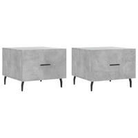 COUCHTISCHE 2 Stk. Betongrau 50x50x40 cm Holzwerkstoff - Grau, Holzwerkstoff (50/50/40cm) - furnicato