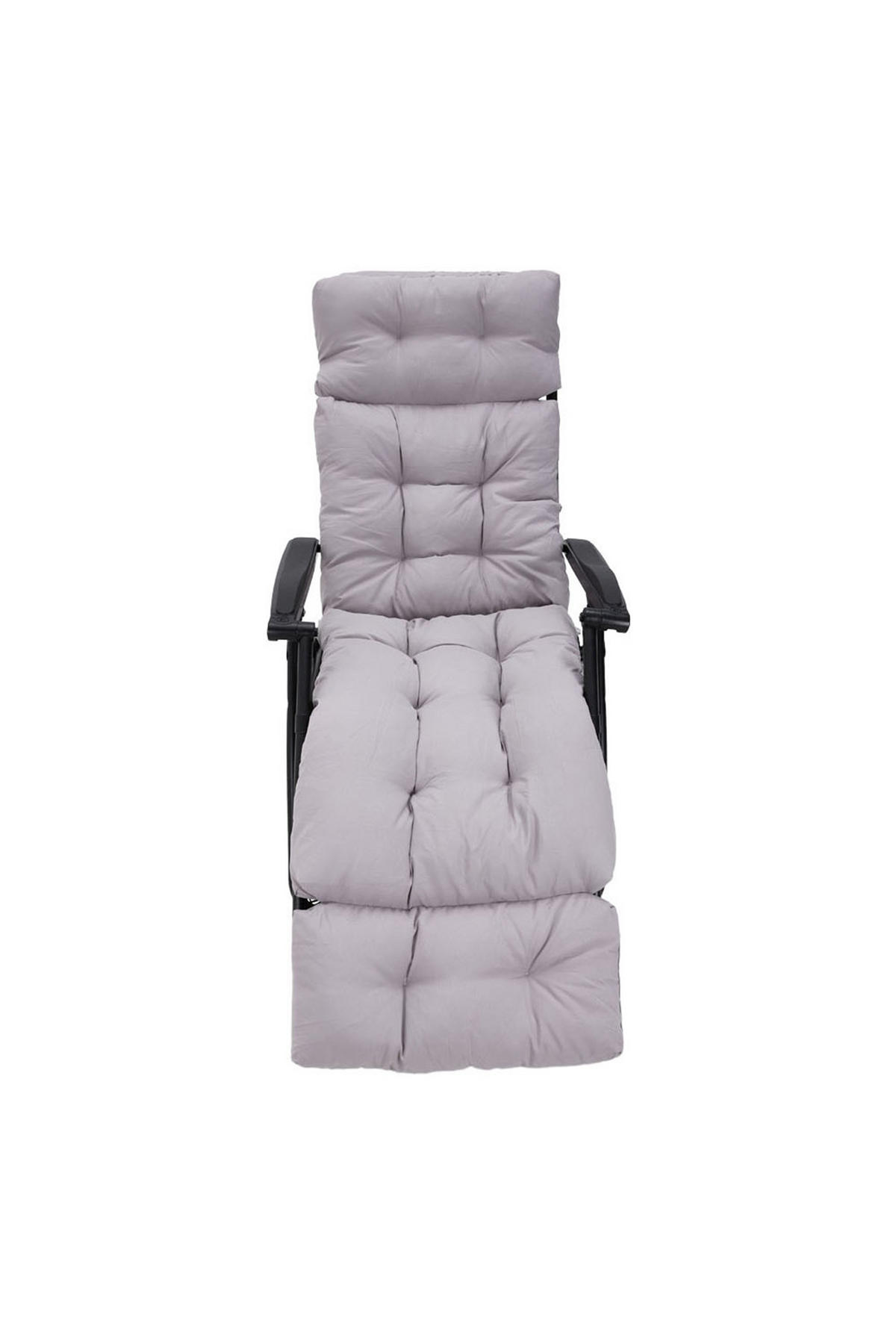 LIEGEKISSEN aus Polyester in Grau Gepolstertes für den Außenbereich 180 cm B x 55 cm - Grau, Textil (55/71/180cm) - Livingandhome
