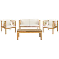 LOUNGE-SET 4-sitzer Akazienholz Cremeweiß Pacific - Creme, Holz - Beliani