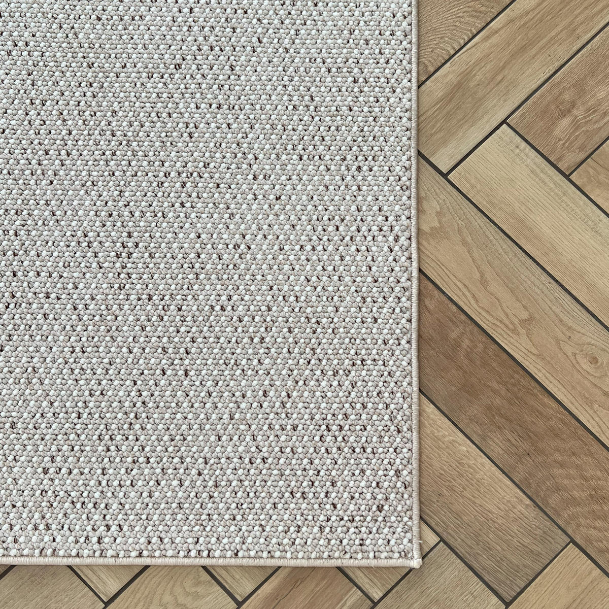 TEPPICH Lora PE15A Mazovia 140x200cm Beige Creme Einfarbig Kurzflor - Creme, Textil (140/200cm) - Mazovia