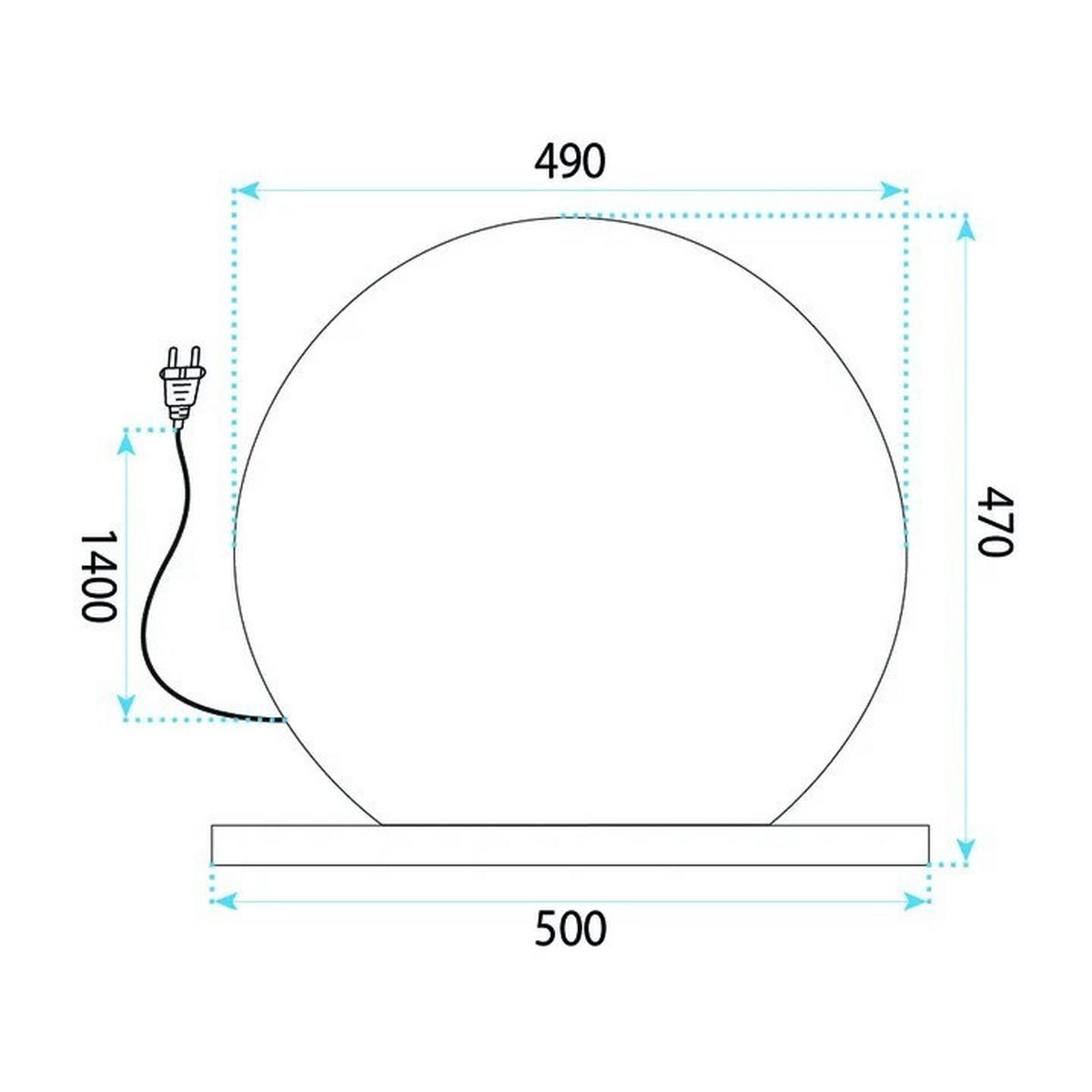 SPIEGEL Rea Led Hollywood White 50 Cm - Weiß, Glas (47/12/50cm) - REA