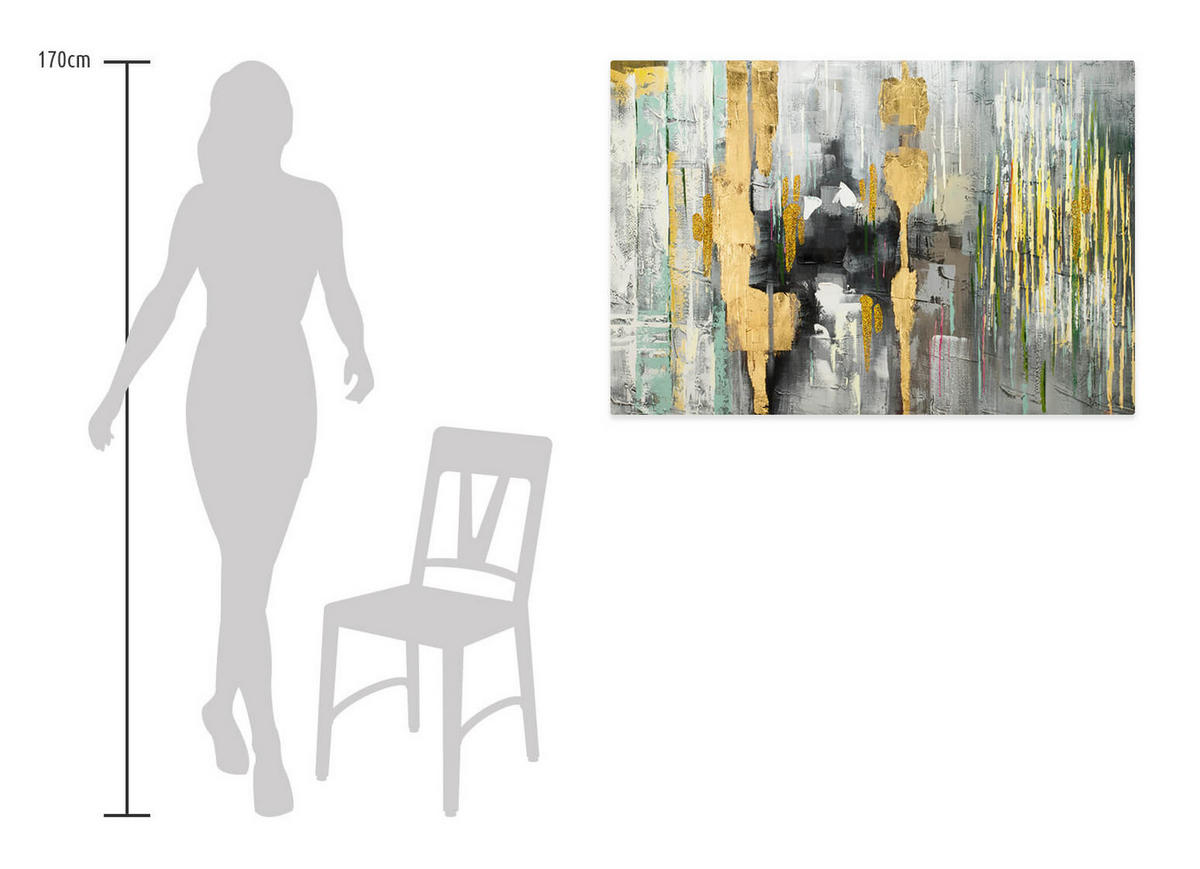 ÖLGEMÄLDE 120/80 cm - Gelb, Holz/Textil (120/80cm) - KUNSTLOFT