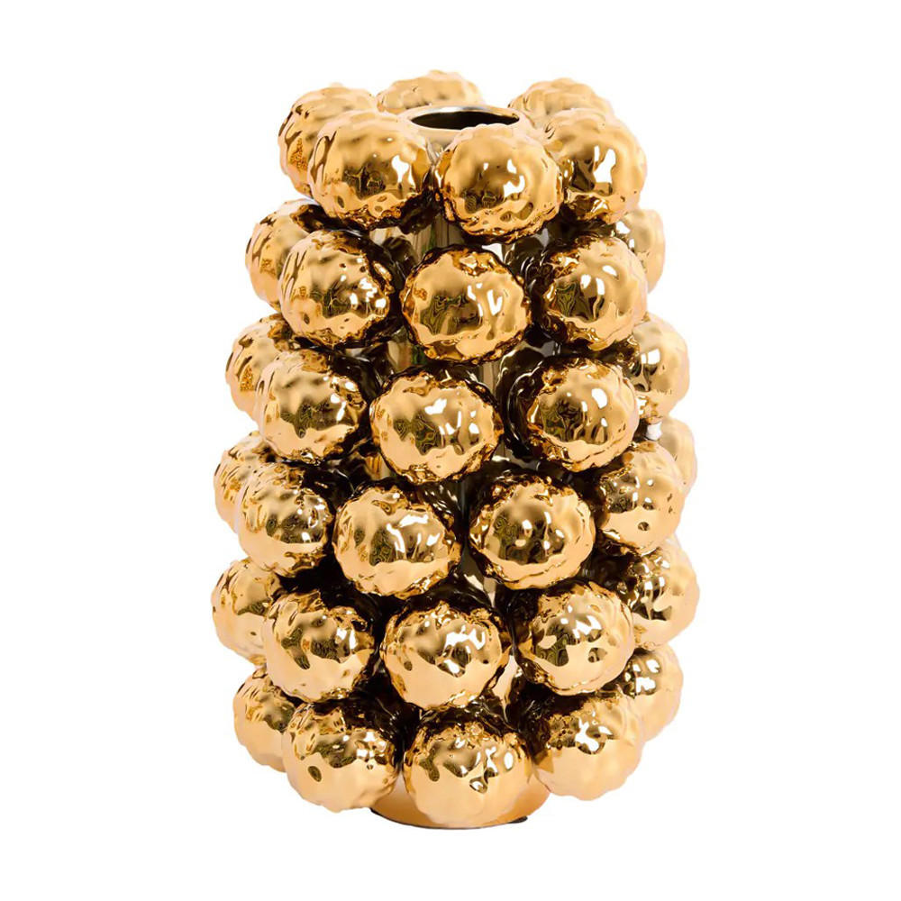 KERAMIKVASE BUTANG Ø18,5x28 cm, Keramik, Gold - Goldfarben, Keramik (28cm) - Light & Living