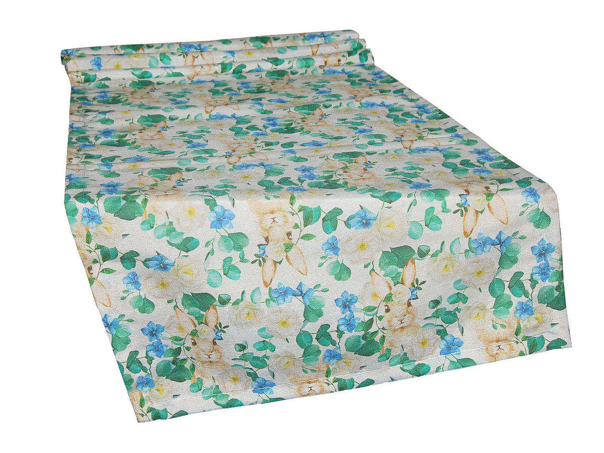 KISSENHÜLLE Hase Josefine romantisches Landhaus Design Kaninchen Alloverdruck 30/50 cm - Multicolor/Weiß, Textil (40/130cm) - beties Heimtextil