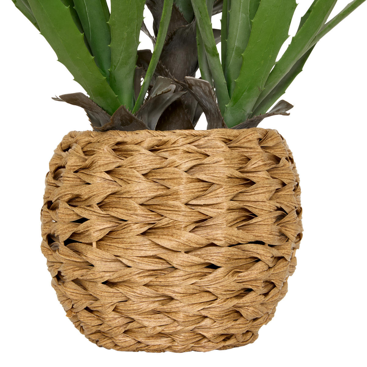 AGAVE in einem geflochtenen Topf Moda 50/45/61 cm - Grün, Kunststoff (61cm) - Atmosphera Createur d´interieur