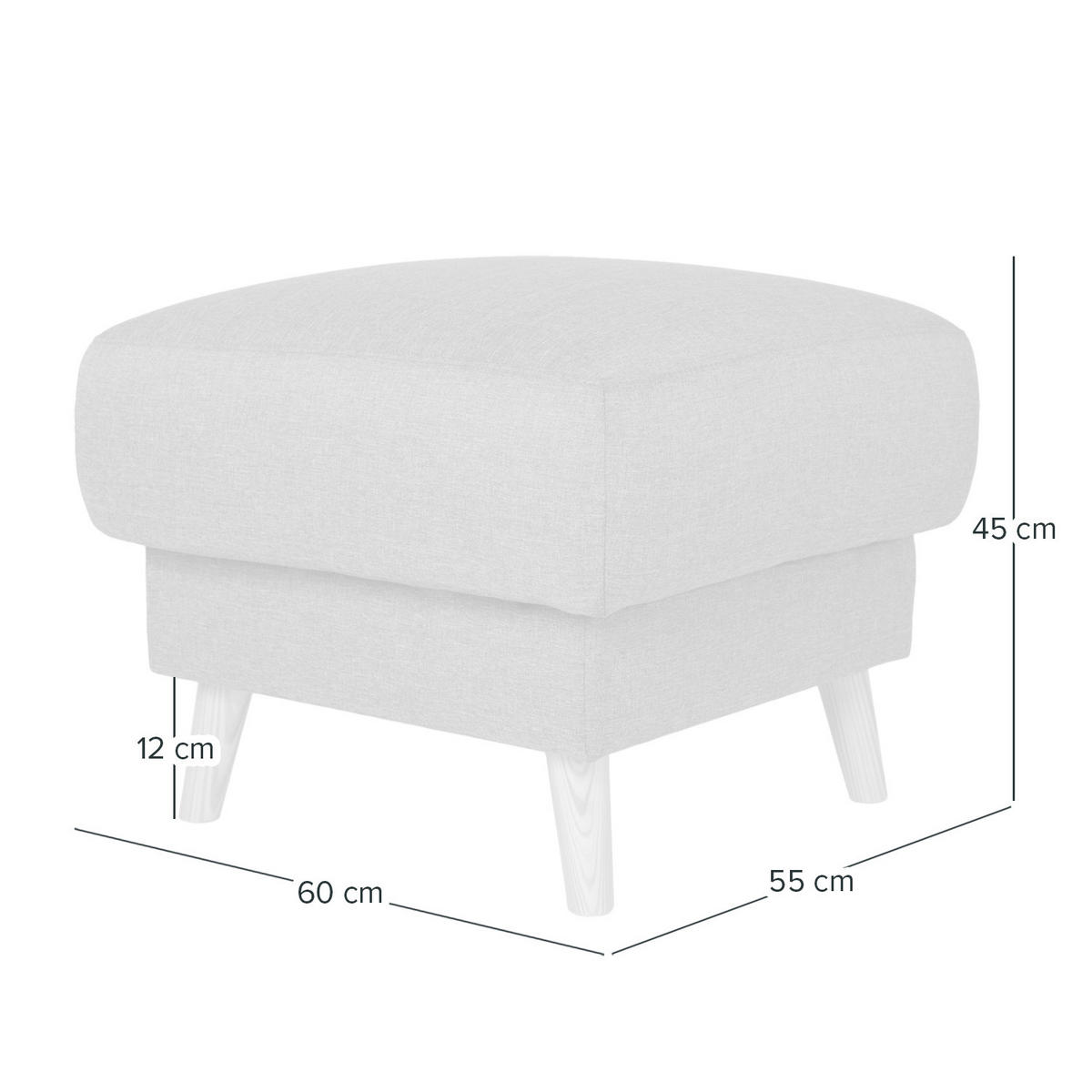 POLSTERHOCKER - Webstoff - Hellbraun/Hellrosa, Holz/Textil (77/46/62cm) - home24