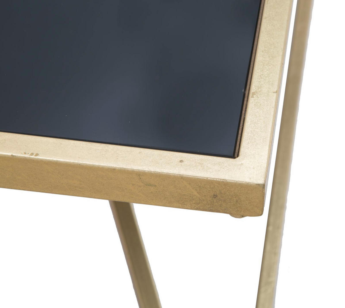 COUCHTISCH Piramid, goldfarben und schwarz, Eisen und Glas, 110 x 60 x 45 cm - Goldfarben/Schwarz, Glas/Metall (60/110/45cm) - Mauro Ferretti