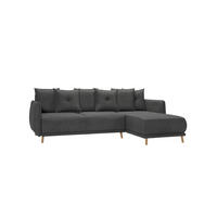 ECKSOFA Chroma Graphit Luxusmicrofaser - Graphitfarben/Braun, Holz/Textil (238/170cm) - S-Style Möbel
