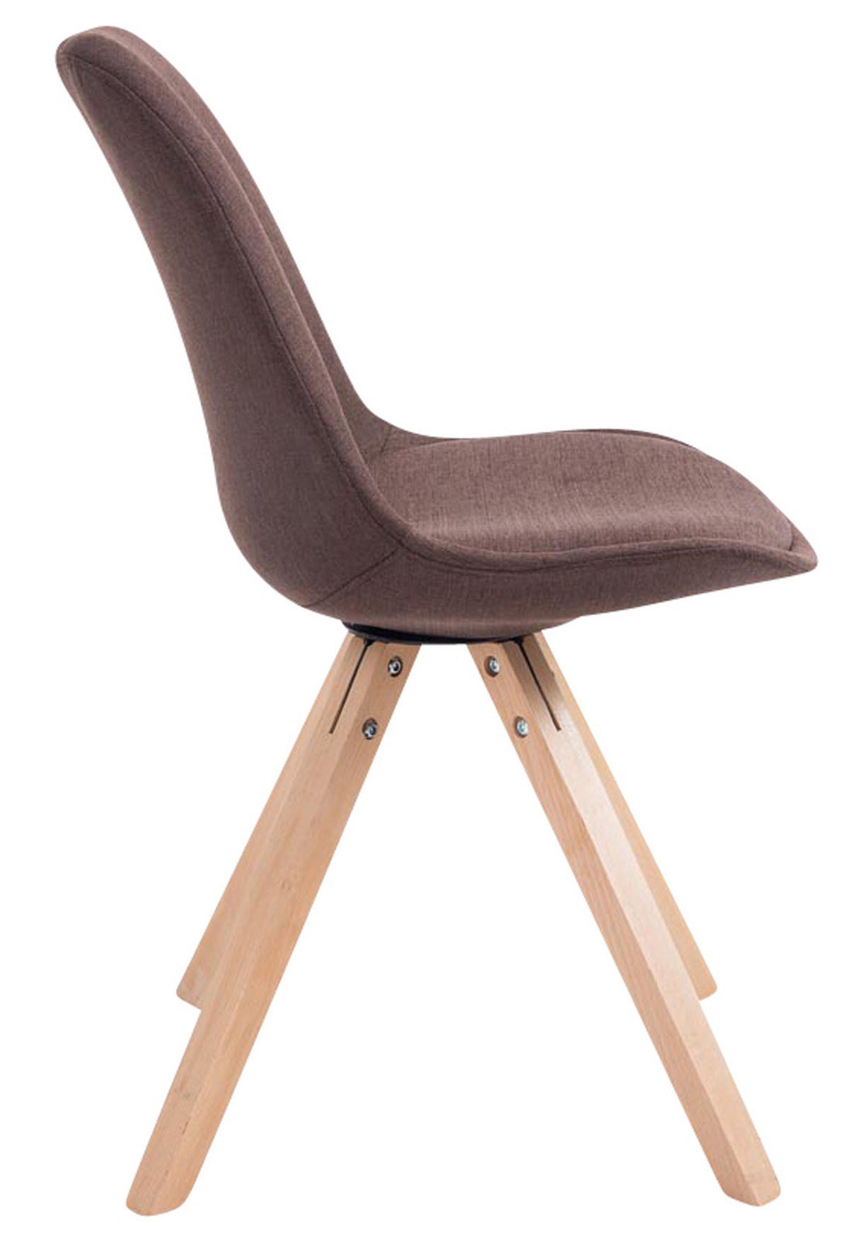 BESUCHERSTUHL Toulon, 4er Set Stoff, Gestell Holz Square Natura Braun - Braun/Naturfarben, Holz/Buchenholz (48/83/56cm) - TPFLiving