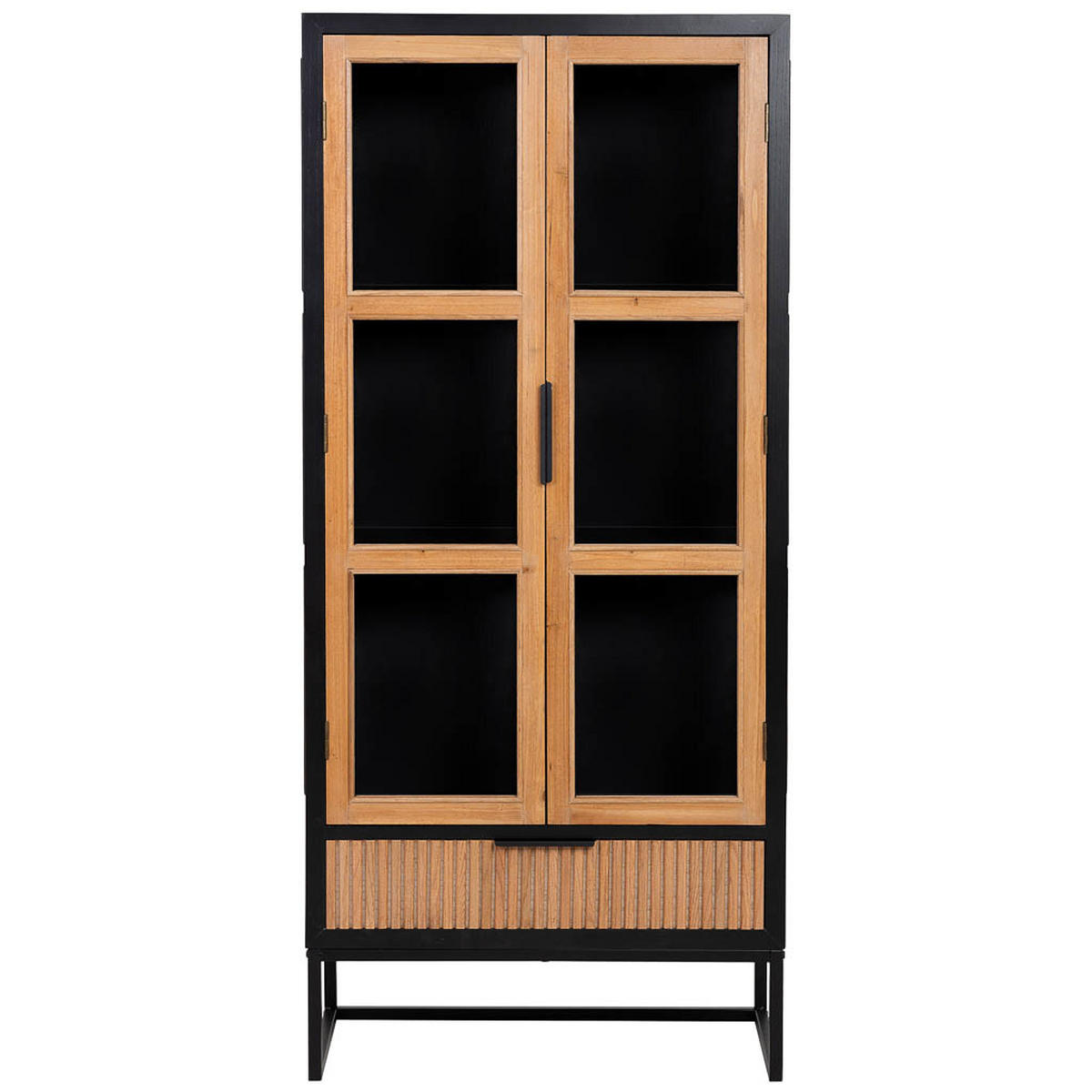 VITRINE mit 2 türen und 1 schublade, holz und metall, 72x41x159 cm - Braun, Holz (72/158/40cm) - Wanderlust