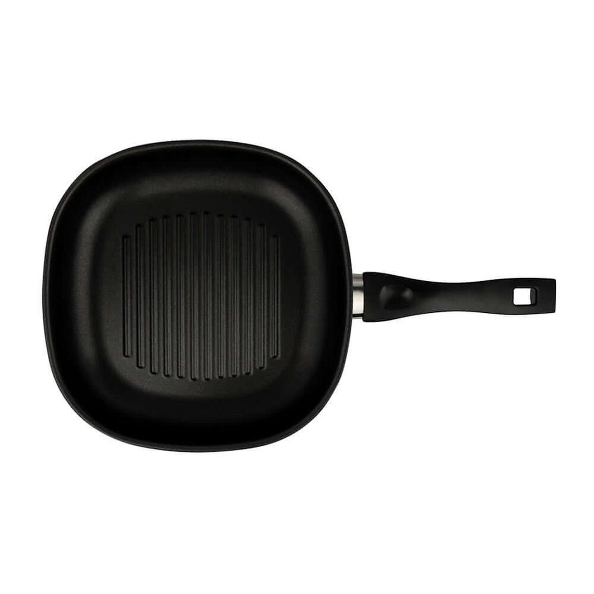 GRILLPFANNE 28 cm Edelstahl Schmorpfanne - Edelstahlfarben, Metall (49/29/5cm) - KLAMER