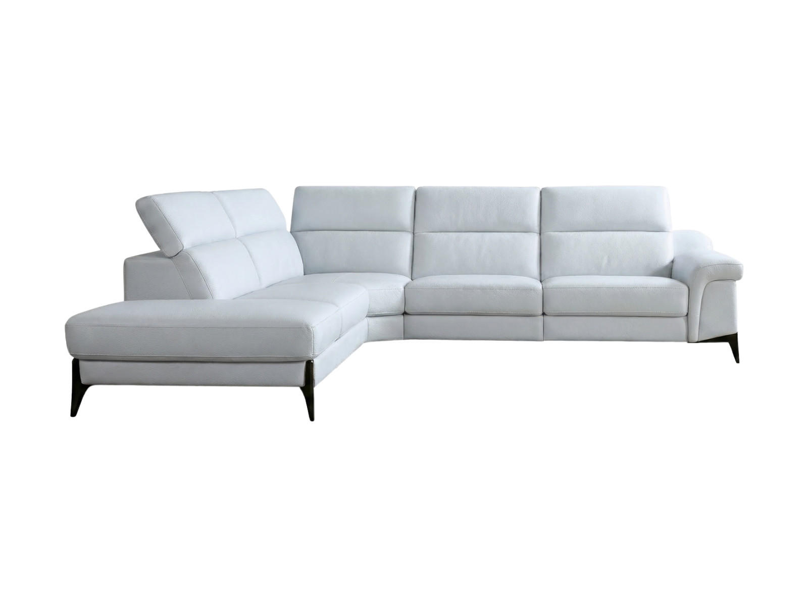 ECKSOFA Texas Echtleder Weiß - Weiß, Leder/Metall (274/238cm)