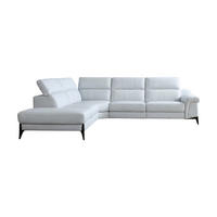 ECKSOFA Texas Echtleder Weiß - Weiß, Leder/Metall (274/238cm)