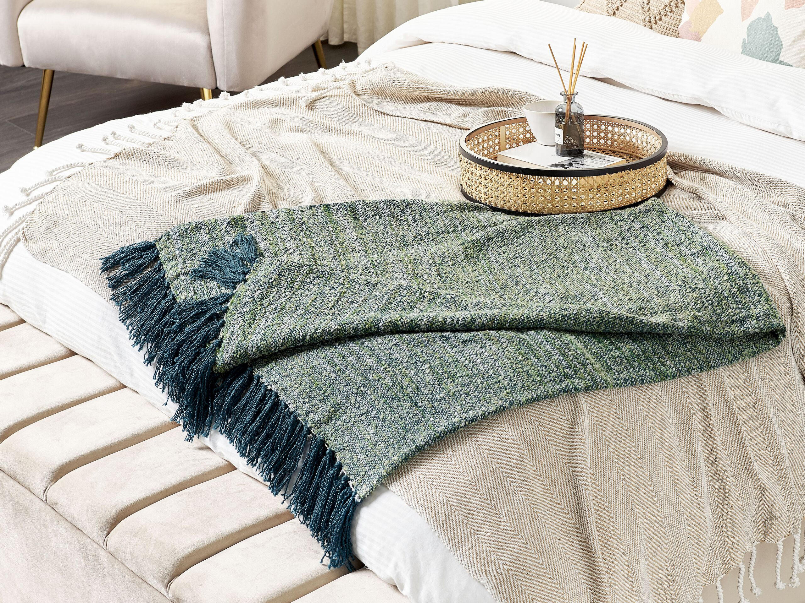 DECKE Blaugrün Paire 130/170 cm - Türkis, Textil (130/170cm) - Beliani