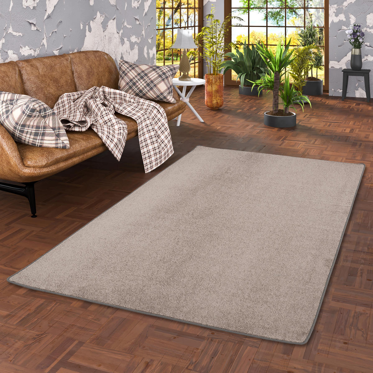 TREND VELOURS TEPPICH JOY - Taupe, Textil (100/200cm) - Snapstyle