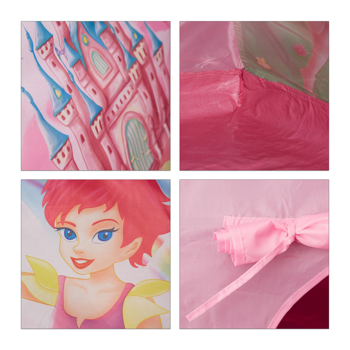 SPIELZELT Mädchen - Pink, Kunststoff/Textil (118/115cm) - Relaxdays