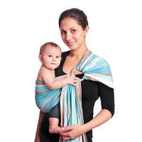 BABYTRAGETUCH Ring-Sling - Türkis/Beige, Textil (70/0.1/200cm) - Hoppediz