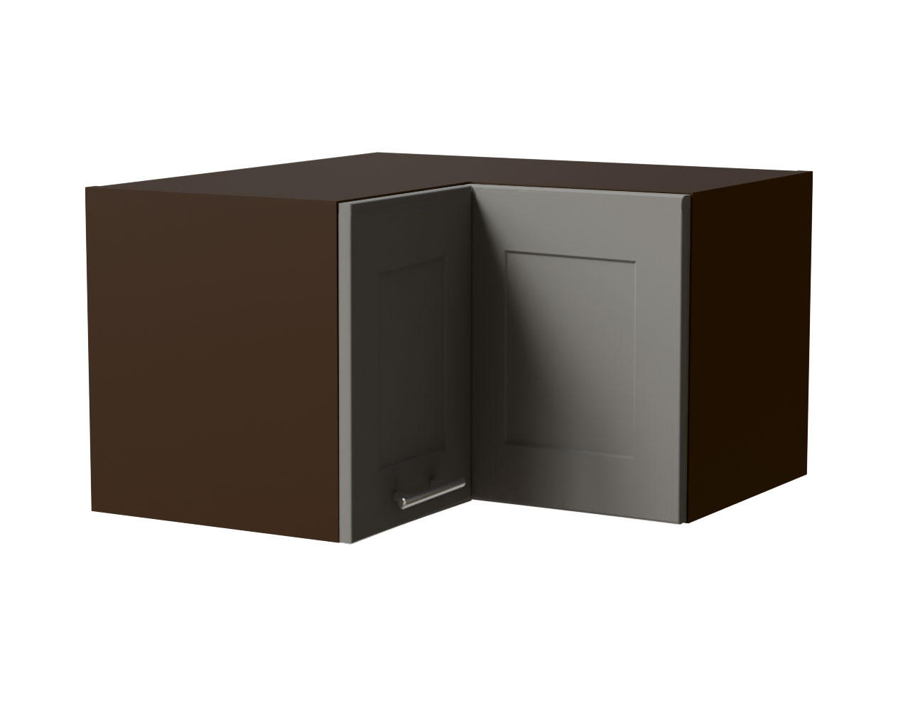 ECKHÄNGESCHRANK Oslo W12/60/36 Lava / Dust Grey Matt 60 / 60 / 36cm - Dunkelgrau/Grau, Holz/Holzwerkstoff (60/36/60cm) - Feldmann-Wohnen