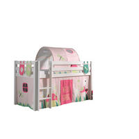 KINDERBETT Karolina 210x114x106 Massivholz Weiß Textilset Spring 4 - Hellrosa/Weiß, Holz (90/200cm) - 58aufmkessel
