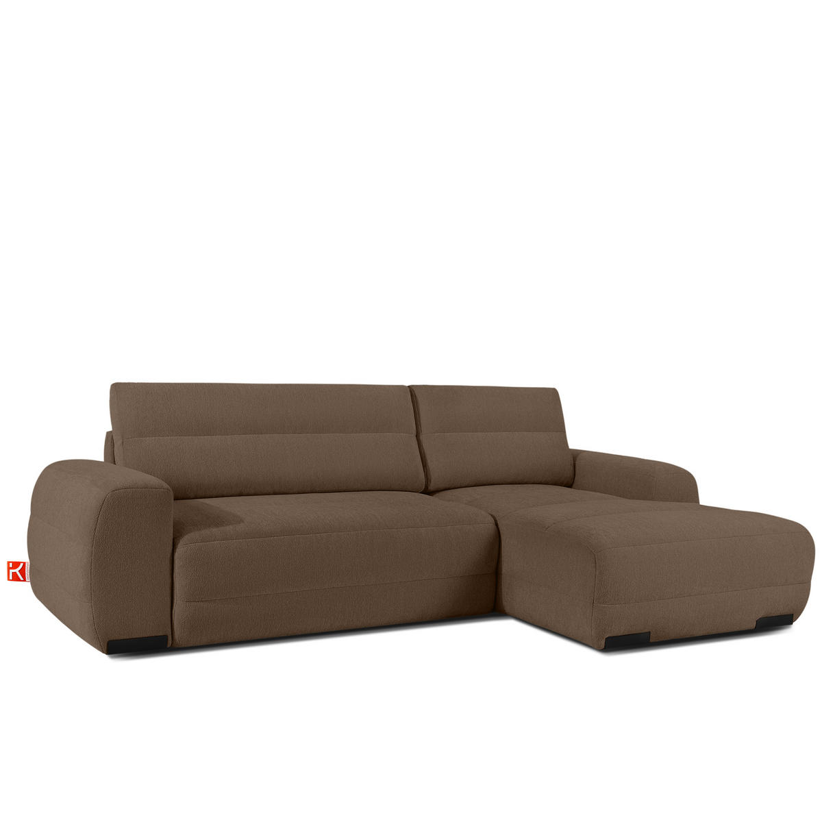 ECKSOFA RECHTS BLUME, Braun - Braun, Holz/Holzwerkstoff (271/164cm) - KONSIMO®