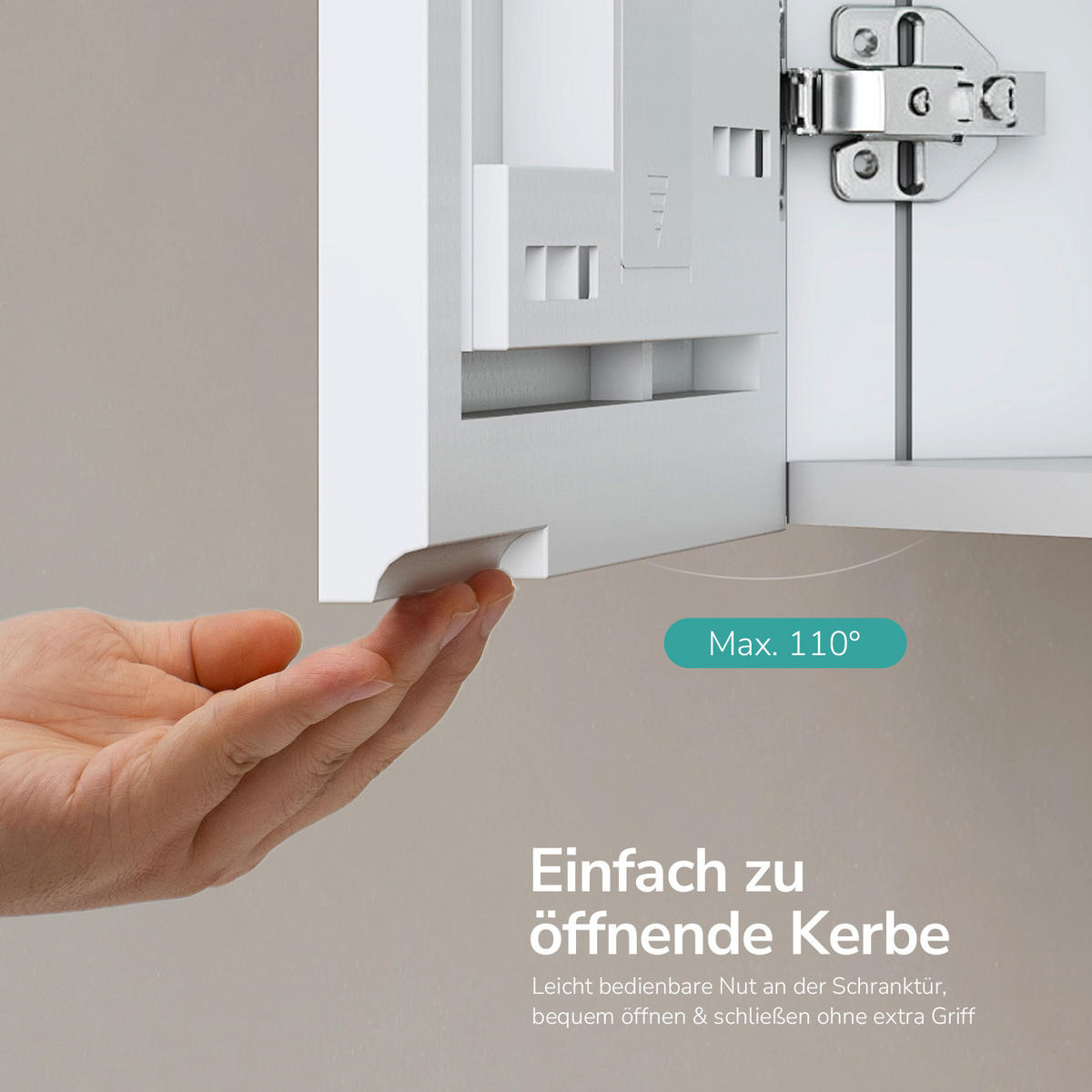 SPIEGELSCHRANK doppeltürig mattweiß 65/80/14,5 cm - Weiß, Glas (80/65/15cm) - EMKE