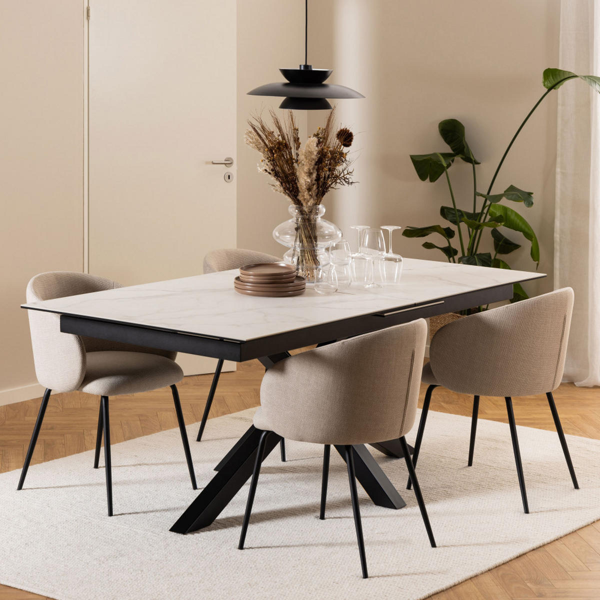 ESSTISCH - Keramik - Weiss - Weiß, Keramik (200/100/76cm) - Drawer