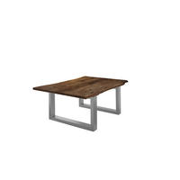 COUCHTISCH LUBIN - Silberfarben/Walnussfarben, Holz/Metall (80/120/40cm) - SAM