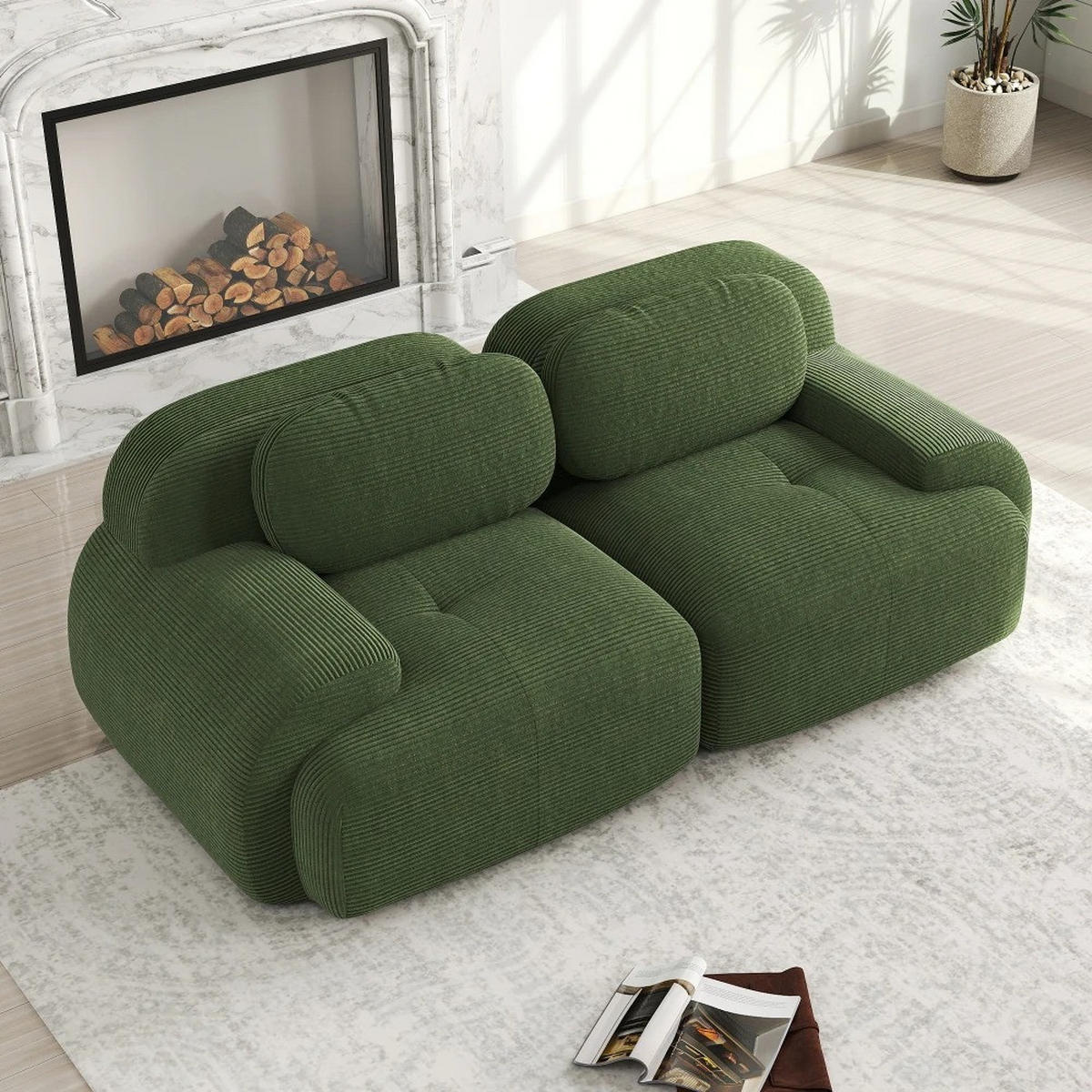 SCHLAFSOFA 3-in-1 Klappsofa Blau, 1 Stück, mit Kissen - Grün, Textil (138/70/103cm) - Kaket