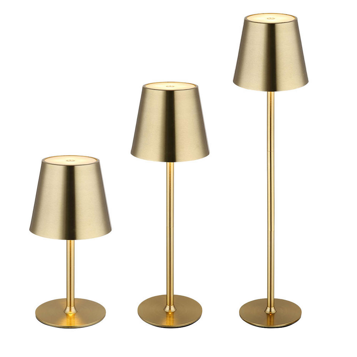 LED TISCHLEUCHTE Messing opal - Messingfarben, Metall (11.2/11.2/47cm) - Globo Lighting