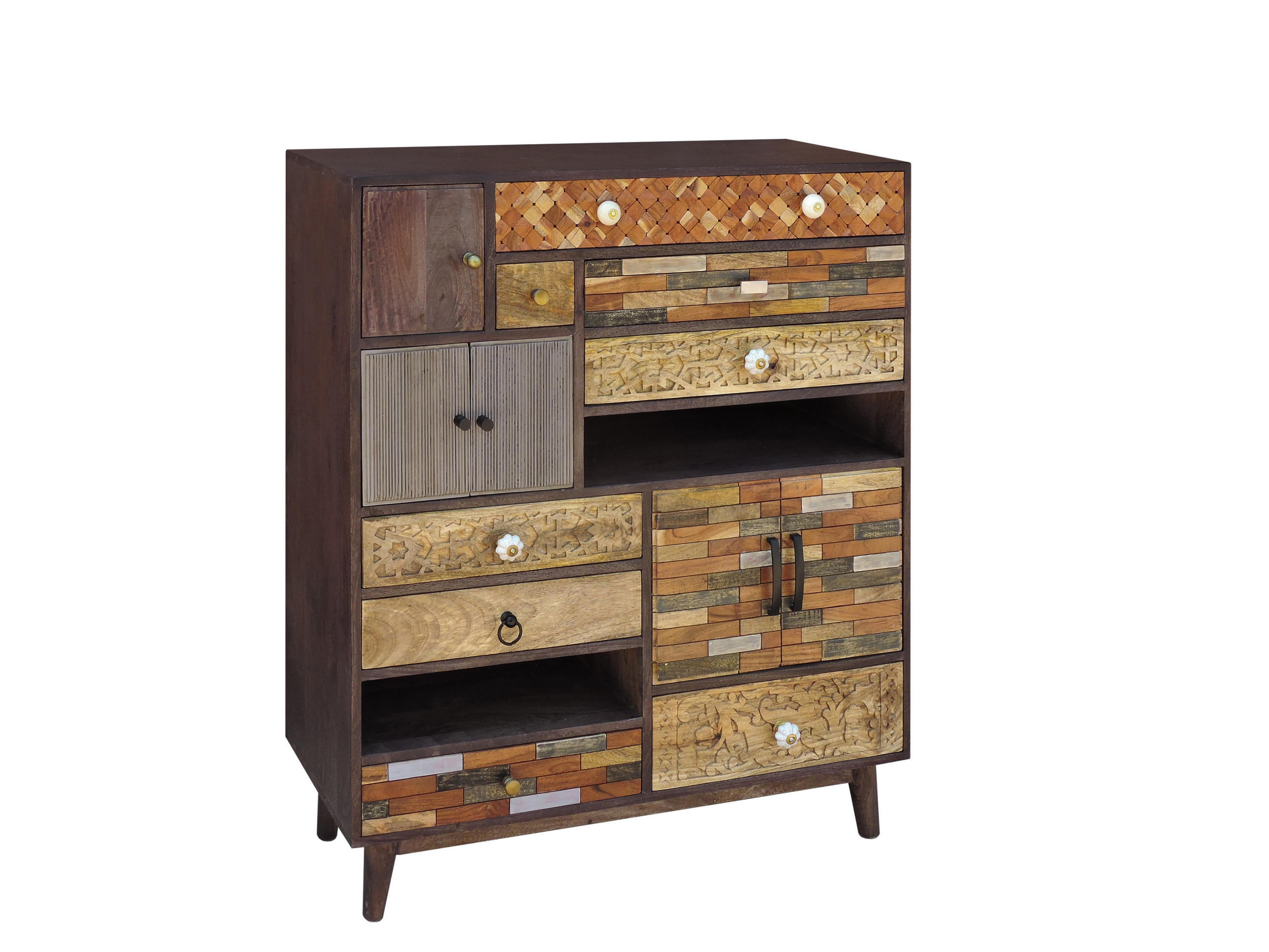 KOMMODE Arvid Holz Mehrfarbig 121x100x40cm - Multicolor, Holz (100/121/40cm) - DELUKE