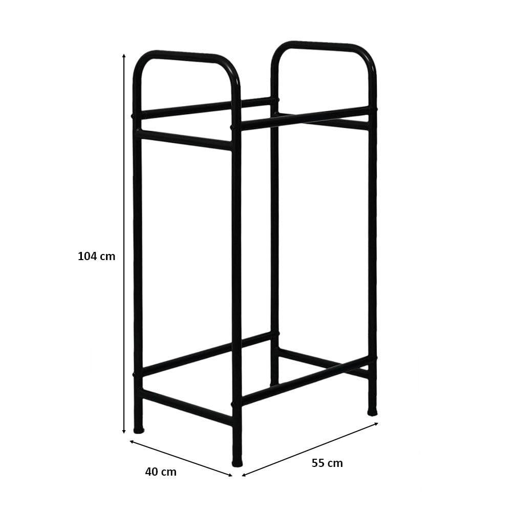 REIFENREGAL Carrero 104x55x40 cm bis zu 4 Reifen auf 2 Ebenen Schwarz - Schwarz, Metall (55/104/40cm) - PROREGAL