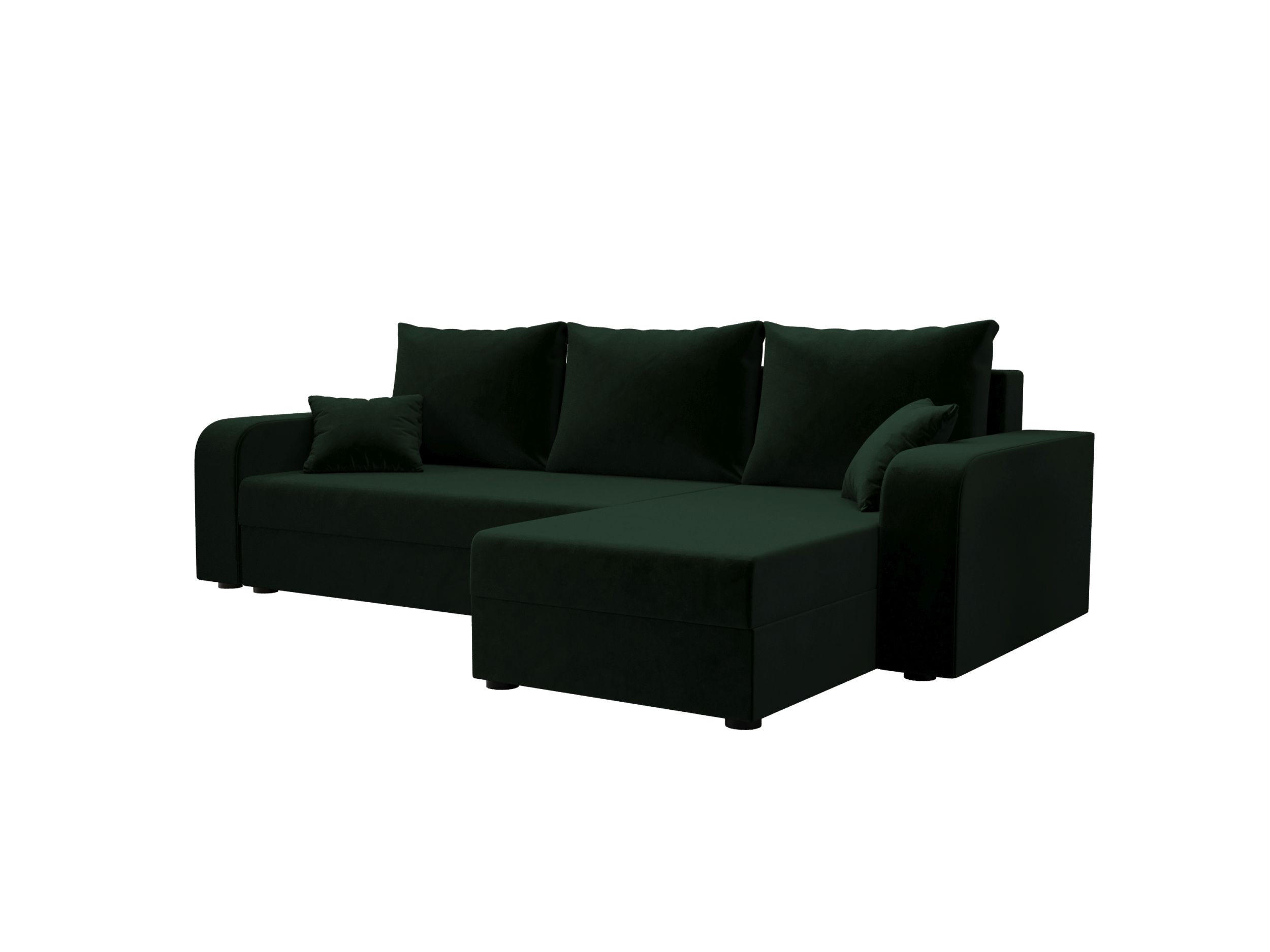 ECKSOFA HEWLET L Itaka 10 Rechts mit Schlaffunktion - Dunkelgrün, Textil (200/140cm) - Bedante