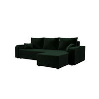 ECKSOFA HEWLET L Itaka 10 Rechts mit Schlaffunktion - Dunkelgrün, Textil (200/140cm) - Bedante