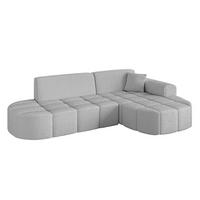 ECKSOFA Ottomane Rechts LIVO-L1 - 252x173x79,5 cm Hellgrau - Hellgrau, Holzwerkstoff/Textil (252/173cm) - ALTDECOR