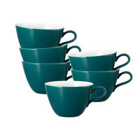 MILCHKAFFEETASSEN Life Fashion Trendy Petrol 370 ml 6er Set - Petrol, Keramik (0.37L) - Seltmann Weiden