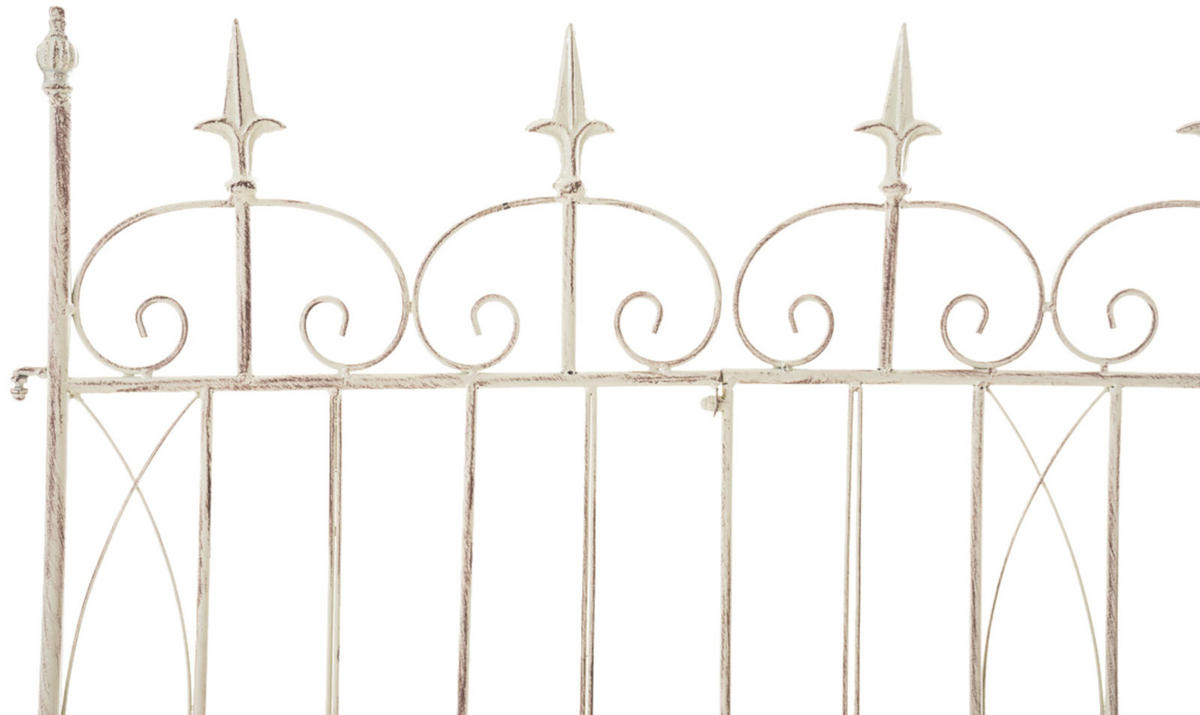 GARTENZAUN 4er Set Metall Antik-Creme - Creme, Metall (124/116cm) - CLP