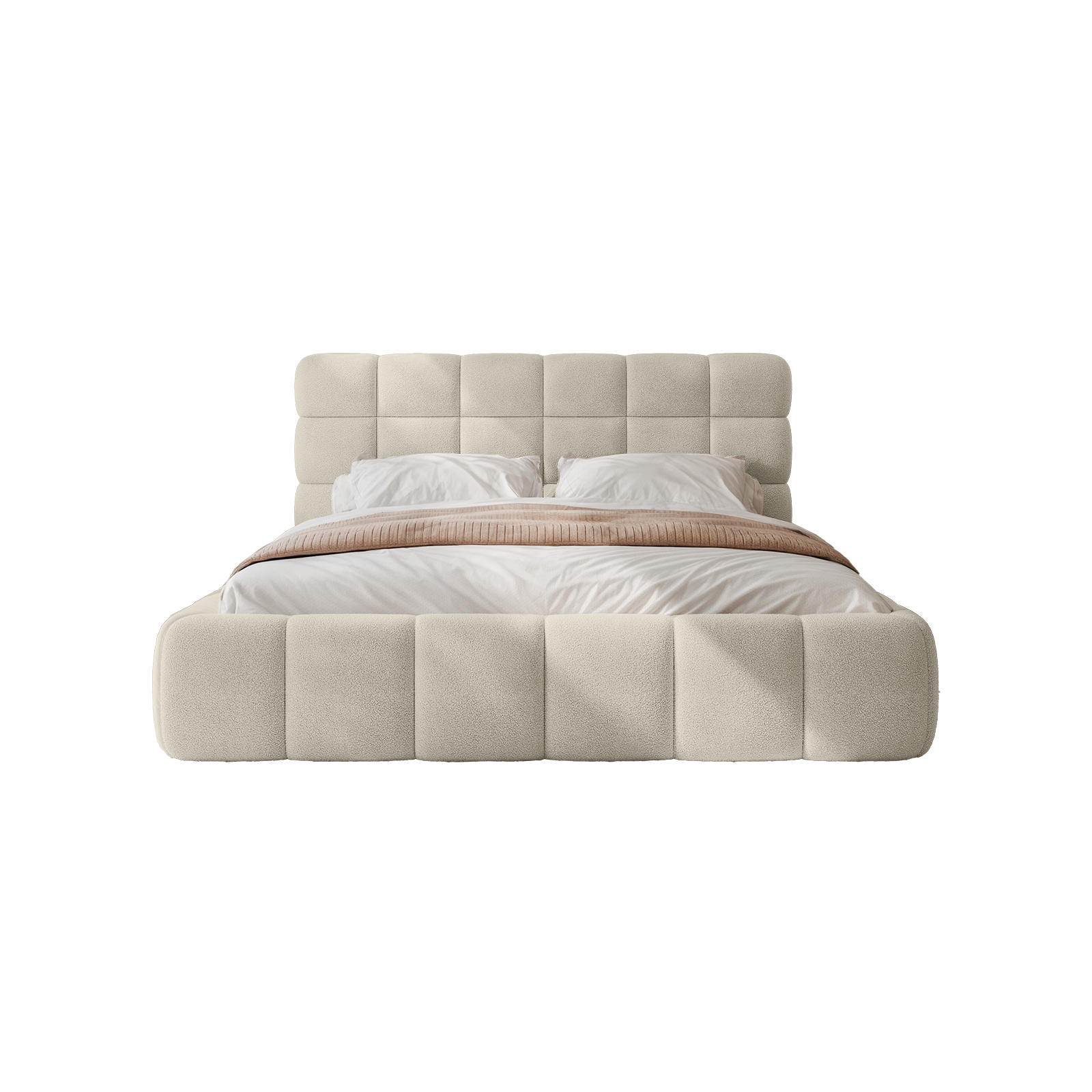 POLSTERBETT BIVIO 160x200 cm, Creme - Greige, Textil (160/200cm) - Fedve