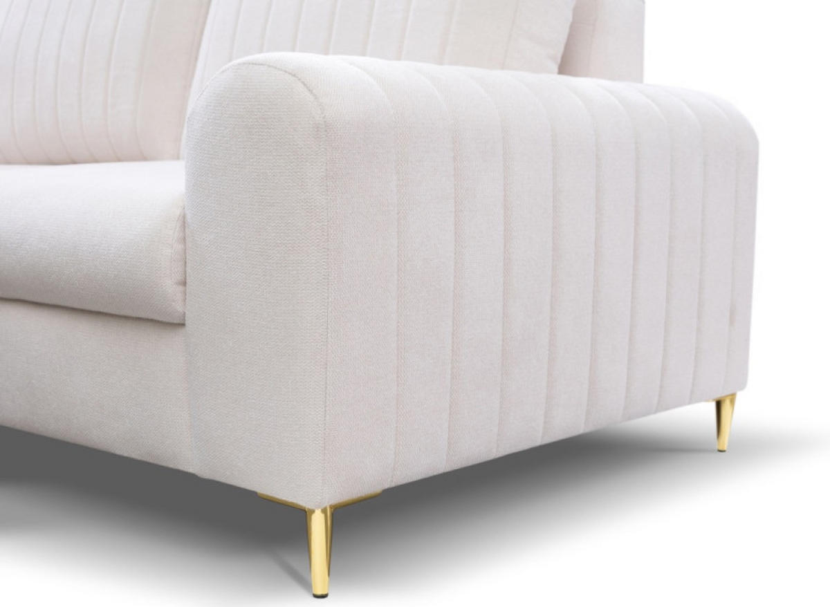 ECKSOFA Creme Mango Mit Schlaffunktion Links - Beige, Naturmaterialen/Textil (251/164cm) - Sepro Meble
