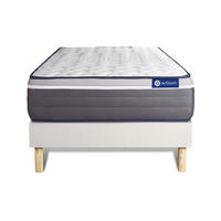 BETT Actimemo plus Memory-Schaum 90 x 200 cm h4 - Kit Bettgestell Weiß - Beige/Weiß, Holz (90/200cm) - ACTISOM
