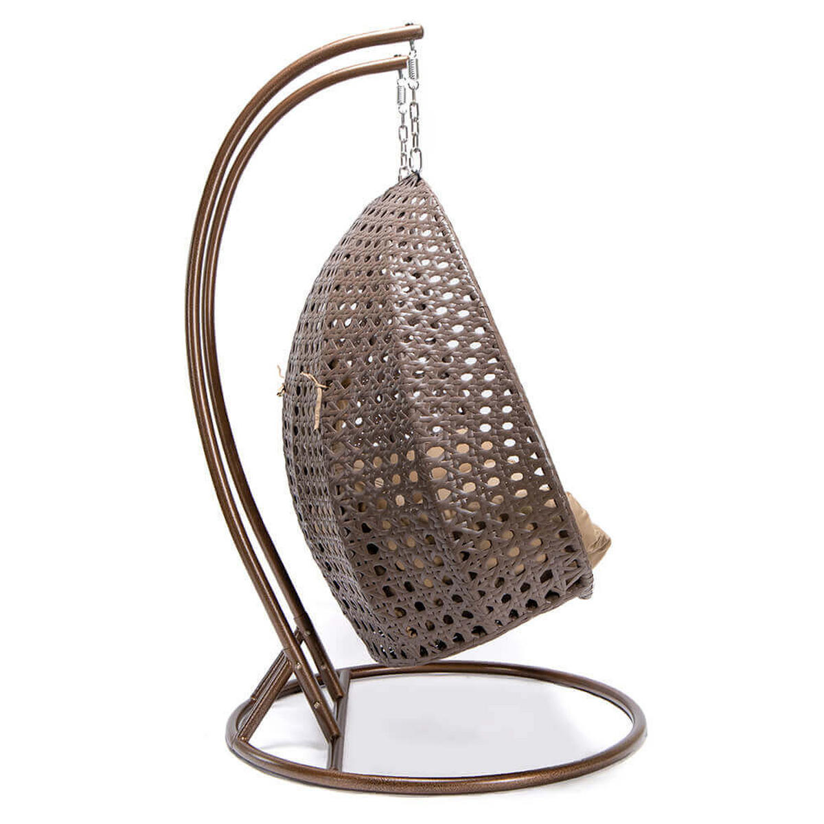 POLYRATTAN Hängesessel TWIN - Braun für 2 Personen - Braun, Kunststoff (145/126/74cm) - Home Deluxe