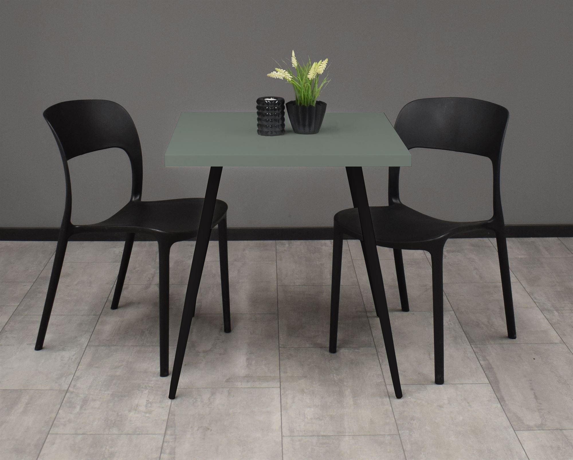 BARTISCH Ekaterina 70x70x75 schwarz matt/Pinie green matt lack - Grün, Metall (70/70/75cm) - 58aufmkessel