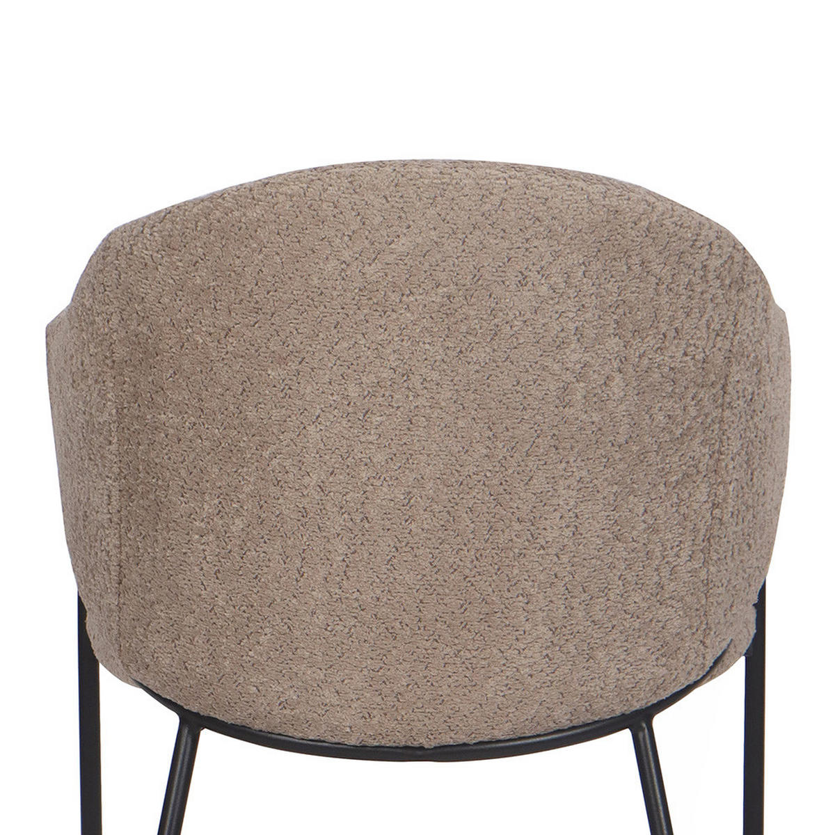 STUHL BUENO gespolsterter - dunkelbeige - Glamour Chenille - Beige/Schwarz, Textil/Metall (55/83/56cm) - NEW HOME