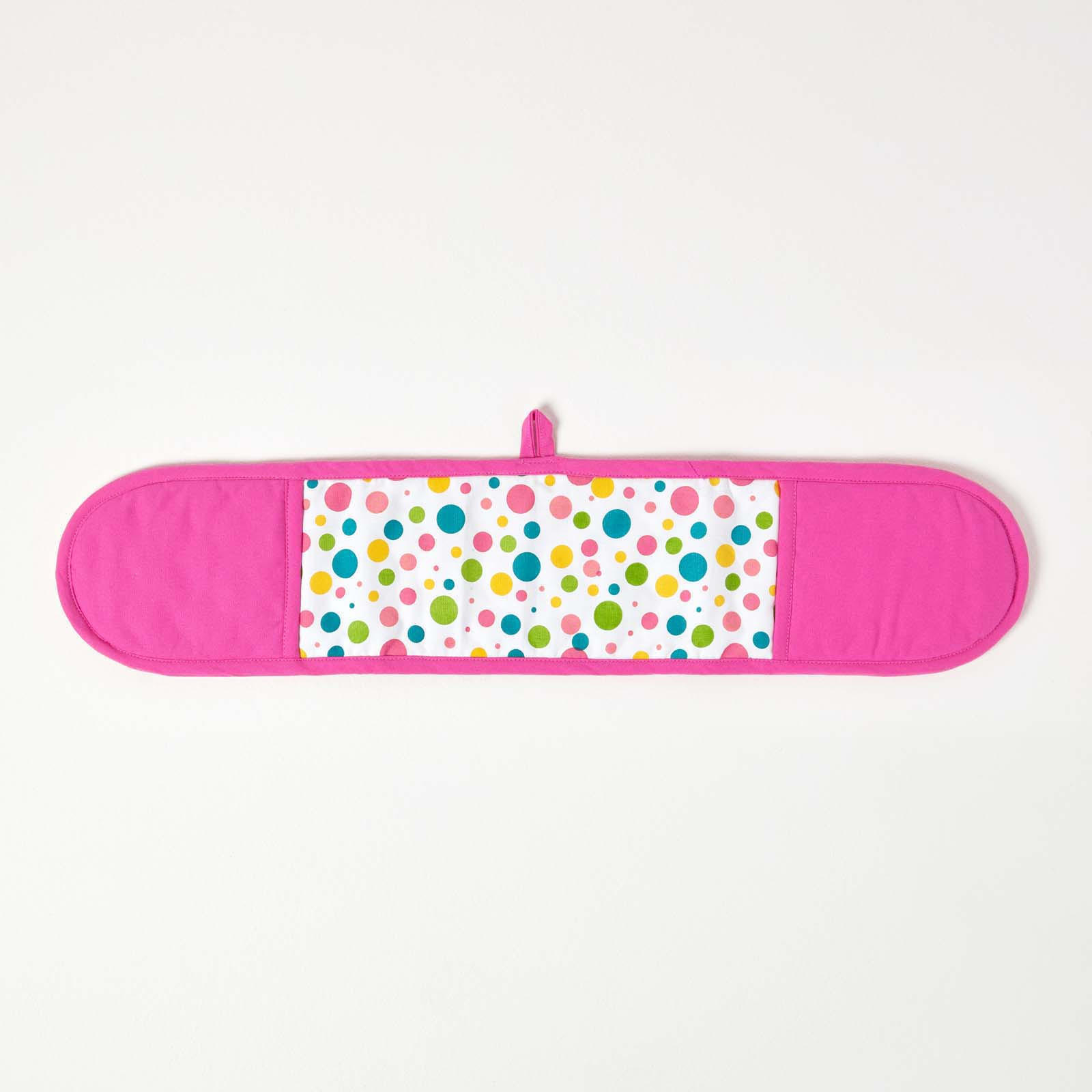 DOPPEL-OFENHANDSCHUH Bunte Punkte 18/84 cm, Baumwolle wattiert - Pink, Textil (18/84cm) - Homescapes